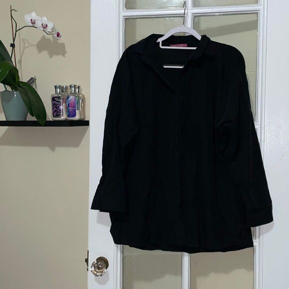 Polo Bonetta long sleeve black button down formal collared shirt size XXL-3XL - Picture 8 of 9